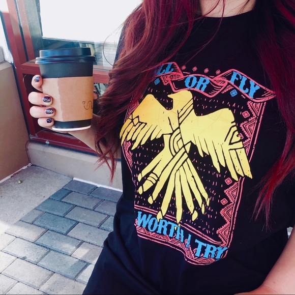 Black Colorful Graphic Basic Cotton Tee T Shirt - Picture 4 of 5